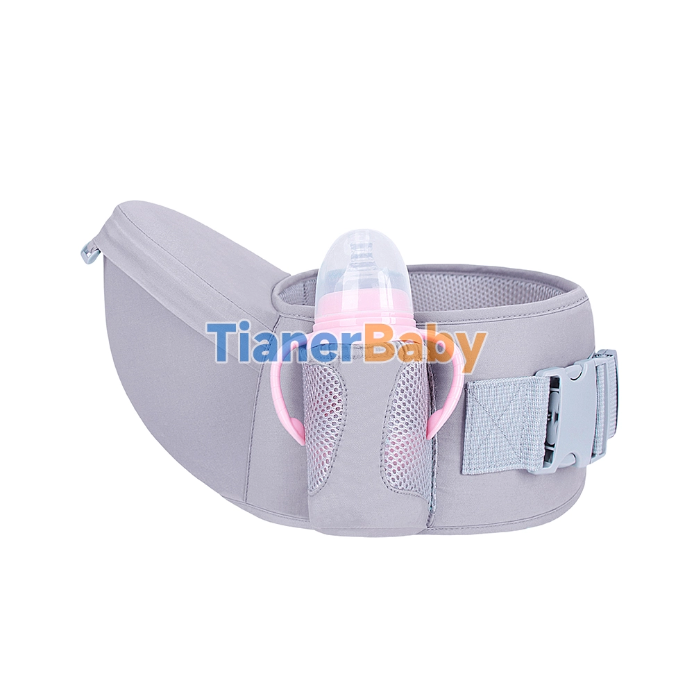 Baby_Hip_Seat_for_Ergonomic_Baby_Carrier_with_Hood_lightgray_withbottle